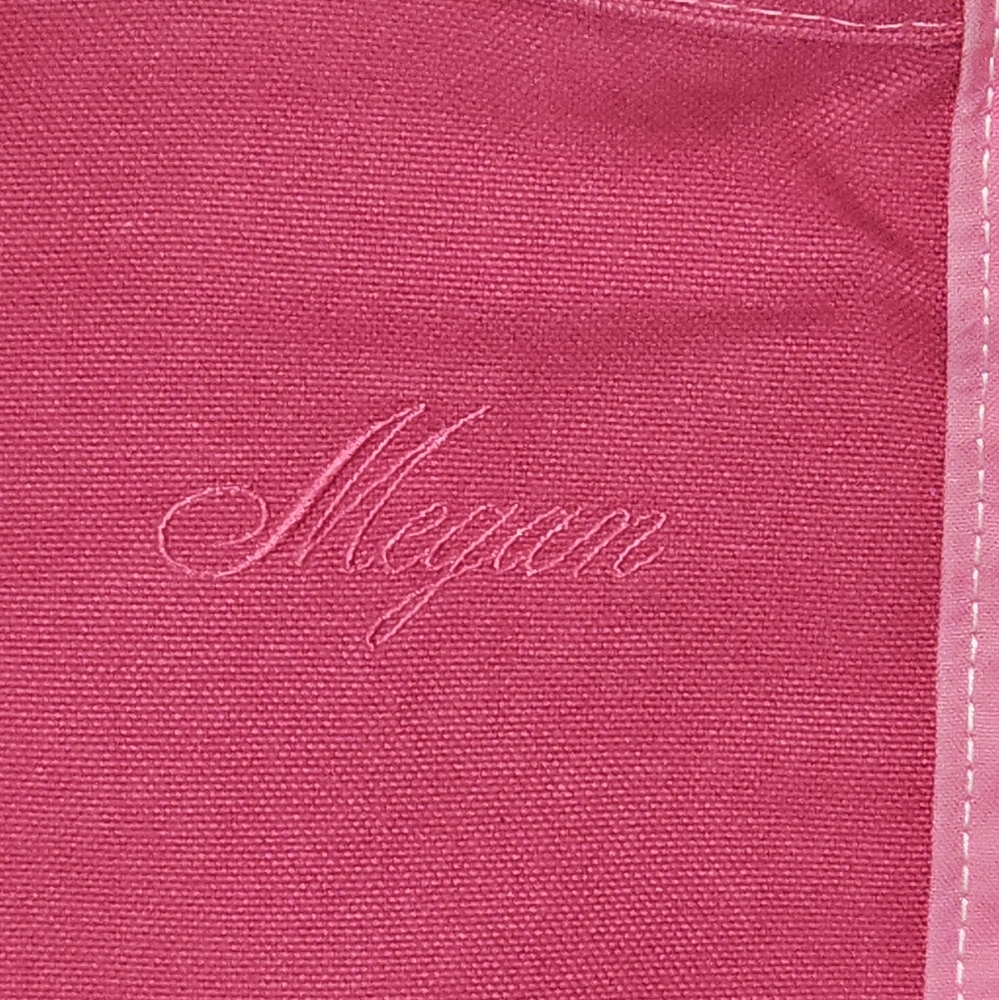 L.L Bean Boat And‎ Tote Bag XL Pink 90s Embroidered Megan Canvas Cotton USA Vtg - Picture 3 of 15